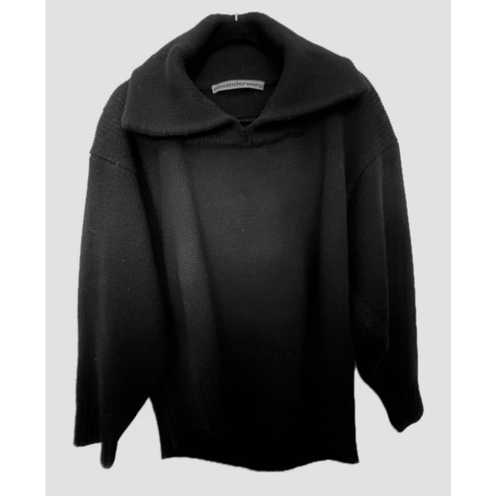 Alexander Wang Black Sweater split neck.